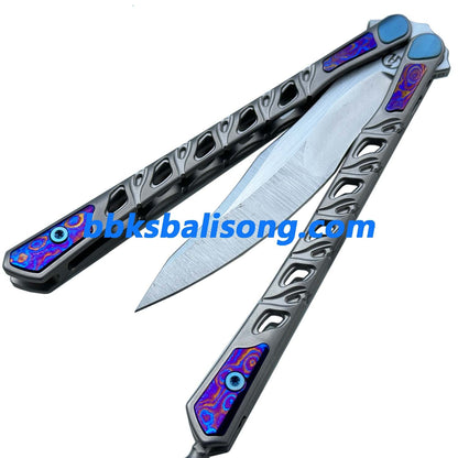 Maxace Skeleton II Balisong M390 Steel Blade Titanium Handles