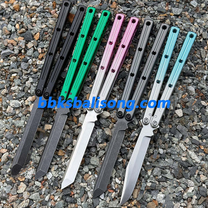 New Baliplus Glossy Kraken V3 Live Blade Balisong Clone (Double-Slot Speed Channel Version)