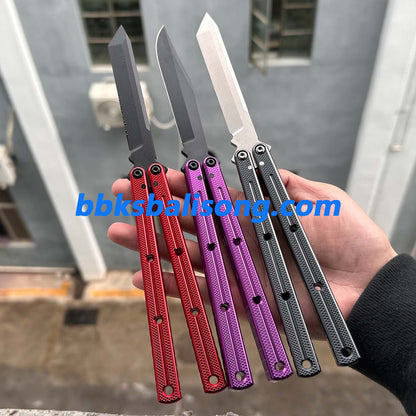 New Baliplus Krake Raken (Kraken) V3 Live Blade / False Edge Blade Balisong Clone