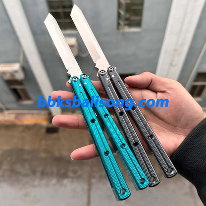 New Baliplus Krake Raken (Kraken) V3 Live Blade / False Edge Blade Balisong Clone