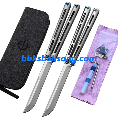 New Baliplus Tsunami V4 Balisong Clone Titanium Handle Bushings System