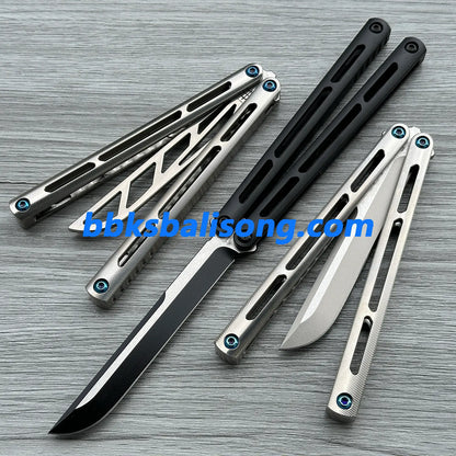 New Baliplus Tsunami V4 Balisong Clone Titanium Handle Bushings System BBKSbalisong