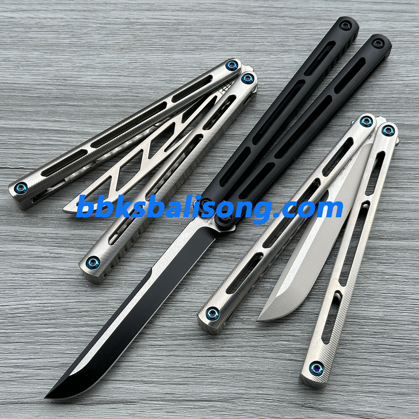 New Baliplus Tsunami V4 Balisong Clone Titanium Handle Bushings System