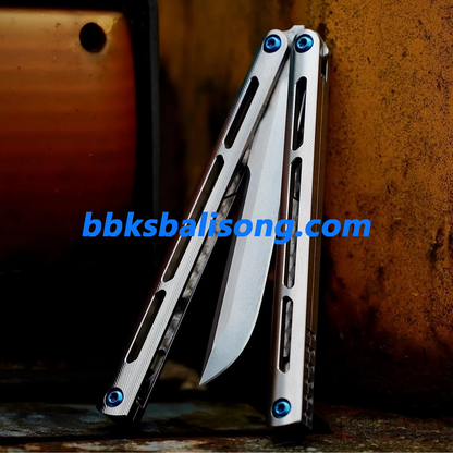 New Baliplus Tsunami V4 Balisong Clone Titanium Handle Bushings System