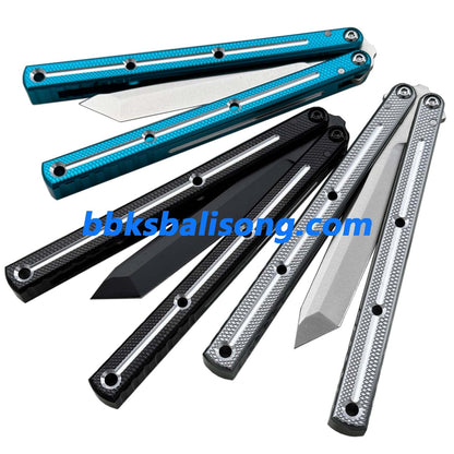 New Baliplus Krake Raken (Kraken) V3 Live Blade / False Edge Blade Balisong Clone