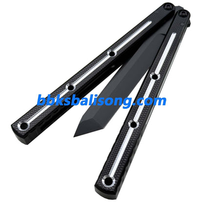 New Baliplus Krake Raken (Kraken) V3 Live Blade / False Edge Blade Balisong Clone