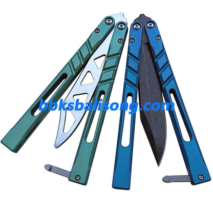 New Theone Channel Alpha Beast (CHAB) V2 Balisong Clone Titanium Handle