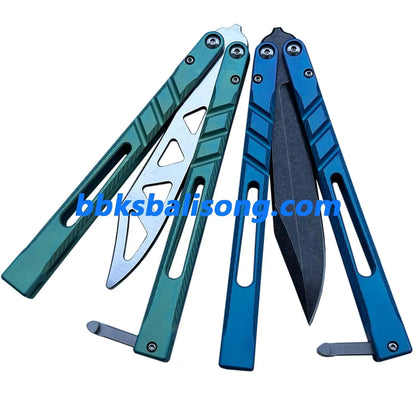 New Theone Jimping Channel Alpha Beast (CHAB) V2 Balisong Clone Titanium Handle BBKSbalisong