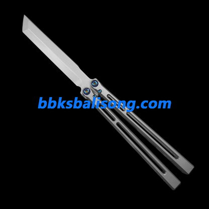 New Yuppie Telesto Balisong Clone Titanium Handle False Edge