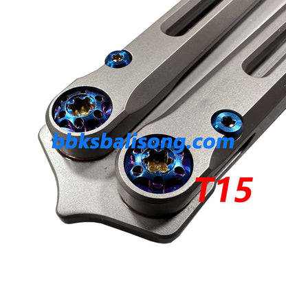 New Yuppie Telesto Balisong Clone Titanium Handle False Edge