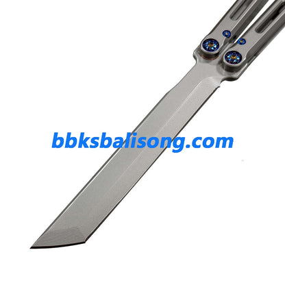 New Yuppie Telesto Balisong Clone Titanium Handle False Edge