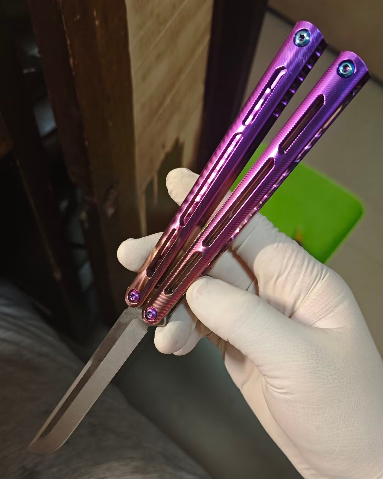 Baslsong Ruler BBKS‘s Anodization Service For Titanium Balisong