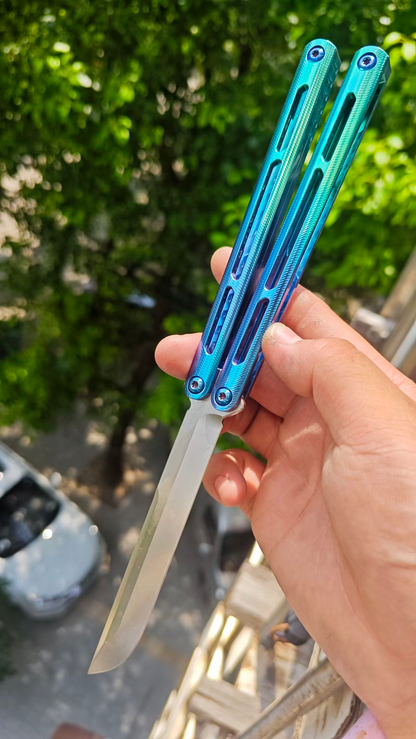 New Baliplus Tsunami V4 Balisong Clone Titanium Handle Bushings System