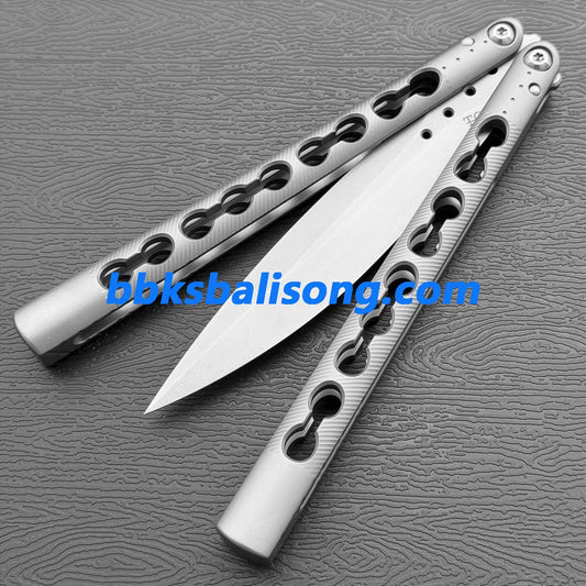 TOA DS-1 Authentic Balisong Titanium Handle SLD Steel Blade