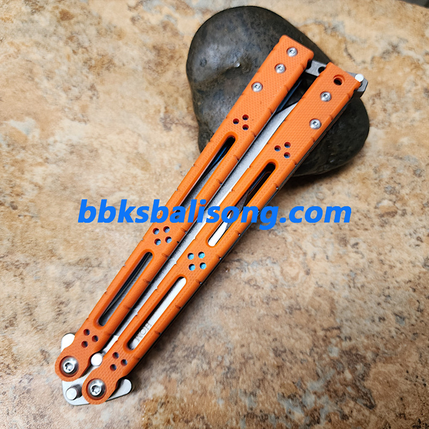 Theone HOM Basilisk Balisong Clone G10 Patch+Titanium Lining Handle