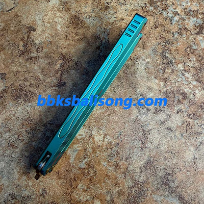 Theone Tyrannosaurus Rex Balisong Titanium Handle Damascus Blade