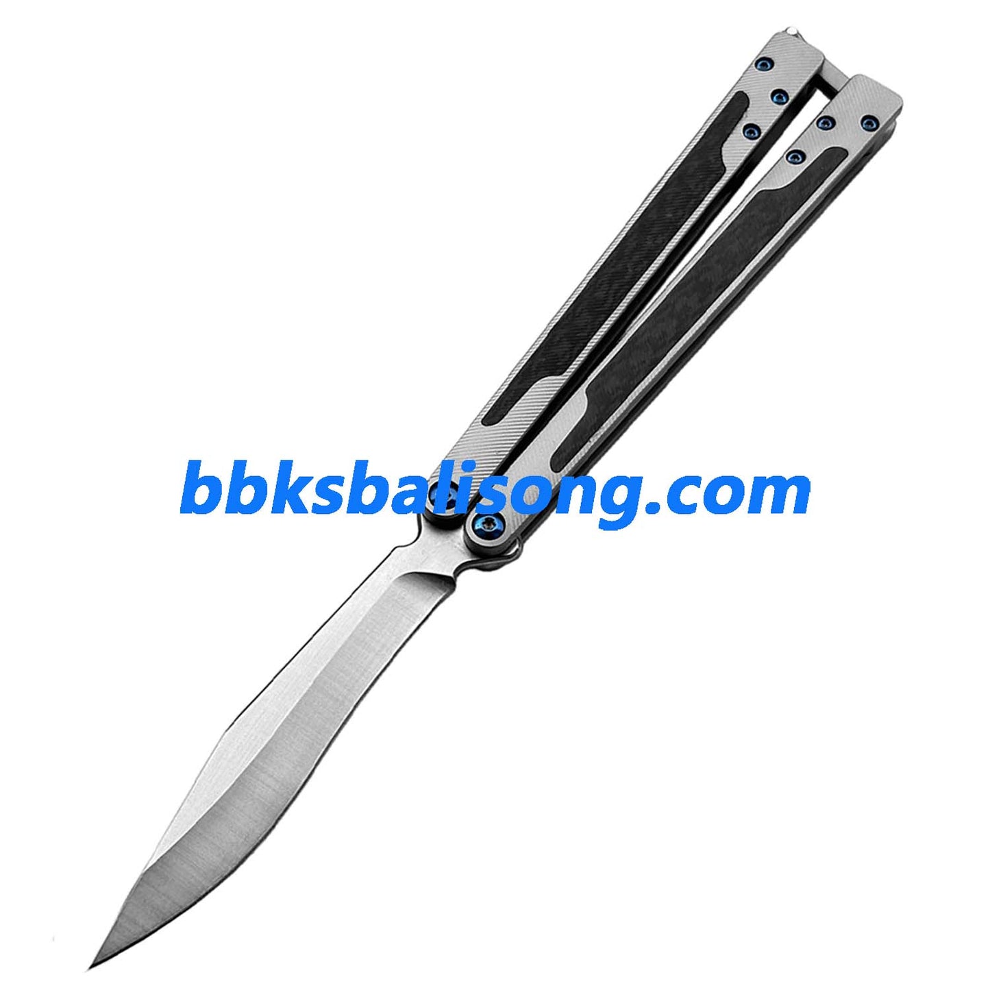 Theone EX10 Balisong Clone Carbon Fiber Patch+Titanium Handle Damascus Blade