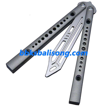 Theone Squiggle Ripple Replicant Balisong Clone Titanium Handle