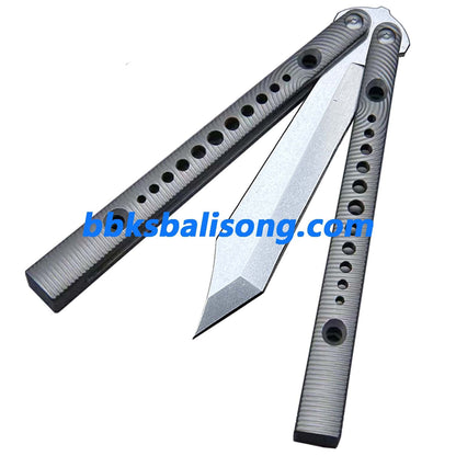 Theone Squiggle Ripple Replicant Balisong Clone Titanium Handle