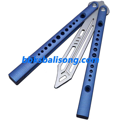 Theone Squiggle Ripple Replicant Balisong Clone Titanium Handle