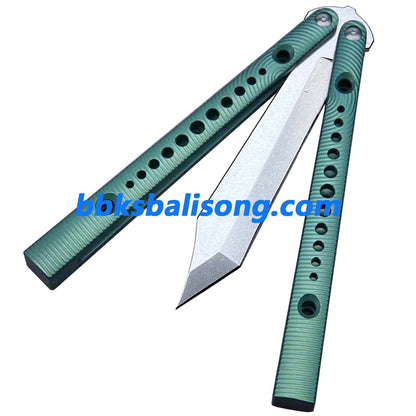 Theone Squiggle Ripple Replicant Balisong Clone Titanium Handle