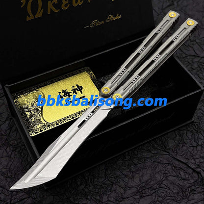 Titan Oceanus Original Balisong TC21 Titanium Handle S35VN Blade