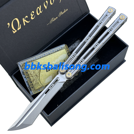 Titan Oceanus Original Balisong TC21 Titanium Handle S35VN Blade