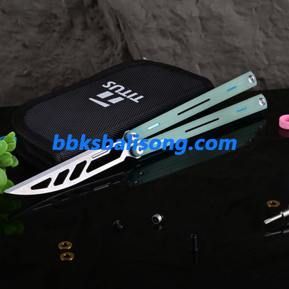 Titus Egrets Original Balisong G10+7075 Aluminum Handle Bushings System