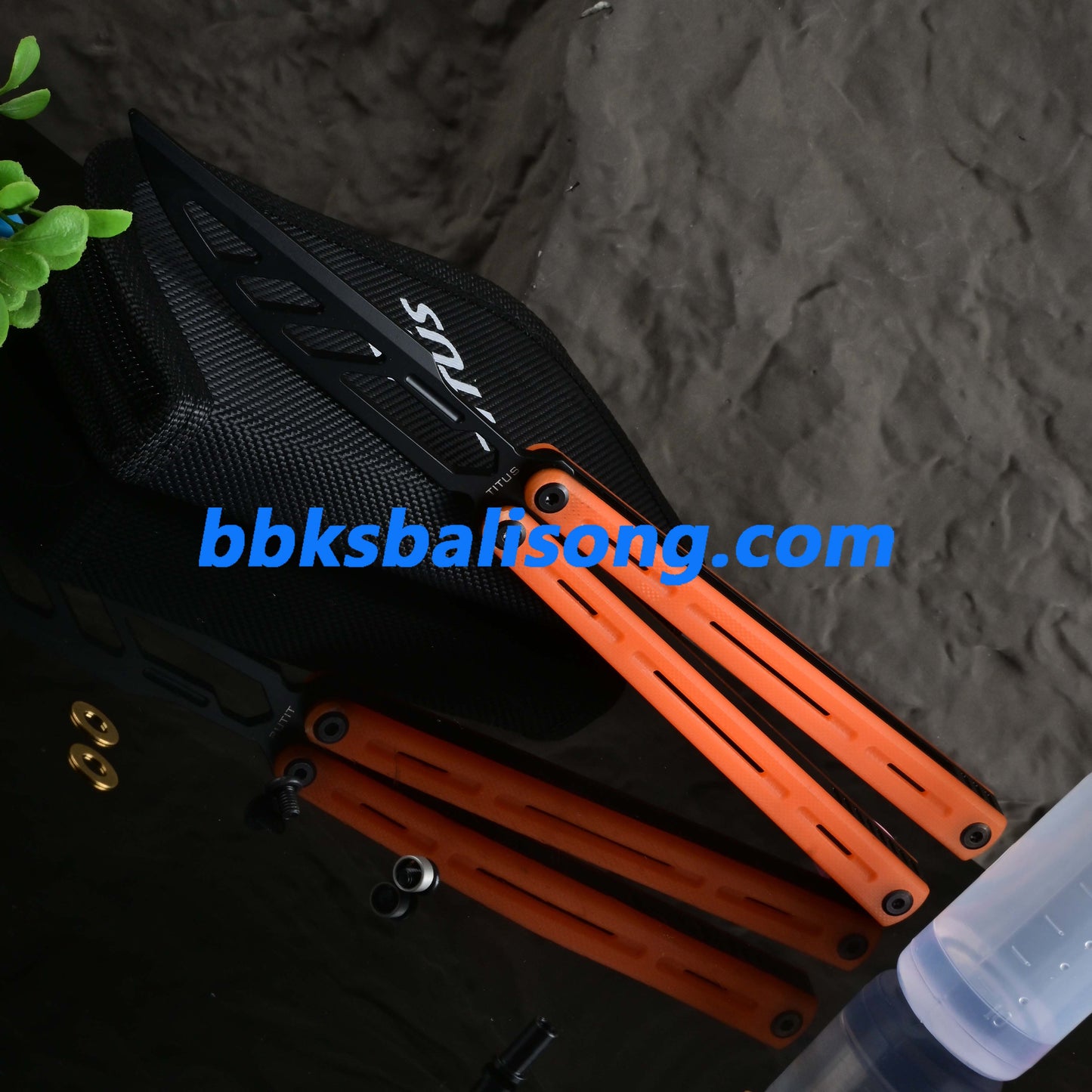 Titus Egrets Original Balisong G10+7075 Aluminum Handle Bushings System