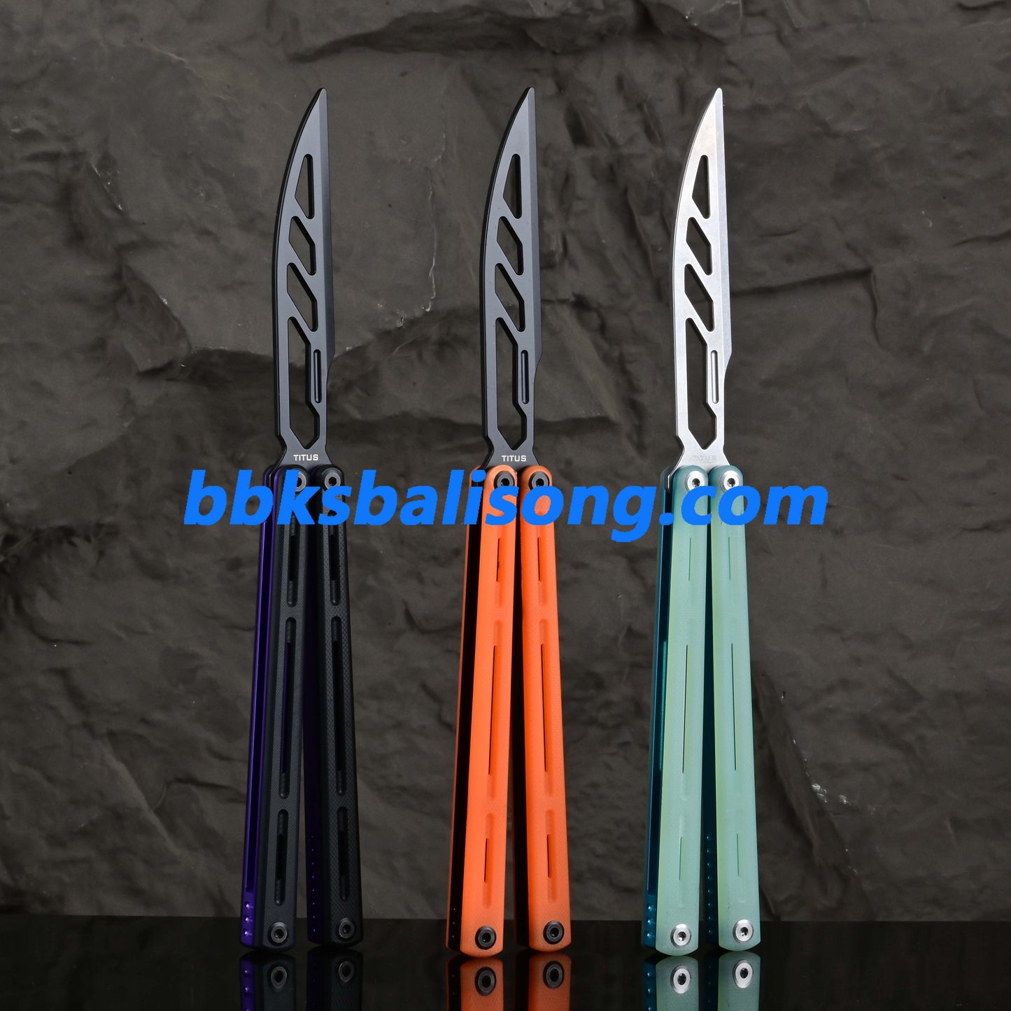 Titus Egrets Original Balisong G10+7075 Aluminum Handle Bushings System