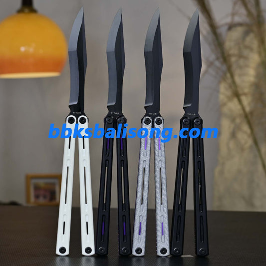 Titus Egrets Original Balisong Live Blade G10+7075 Aluminum Handle