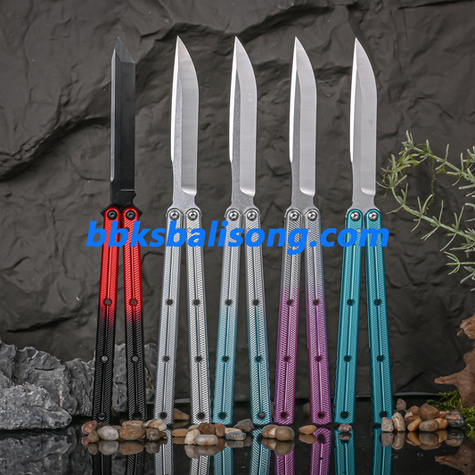 Titus Flow Channel Kraken V3 Balisong Clone 7075 Alunium Glossy Handle