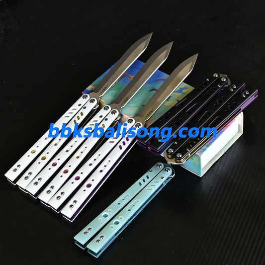 Titus Replicant Live Balisong Clone G10+Titanium Handle Bushings System