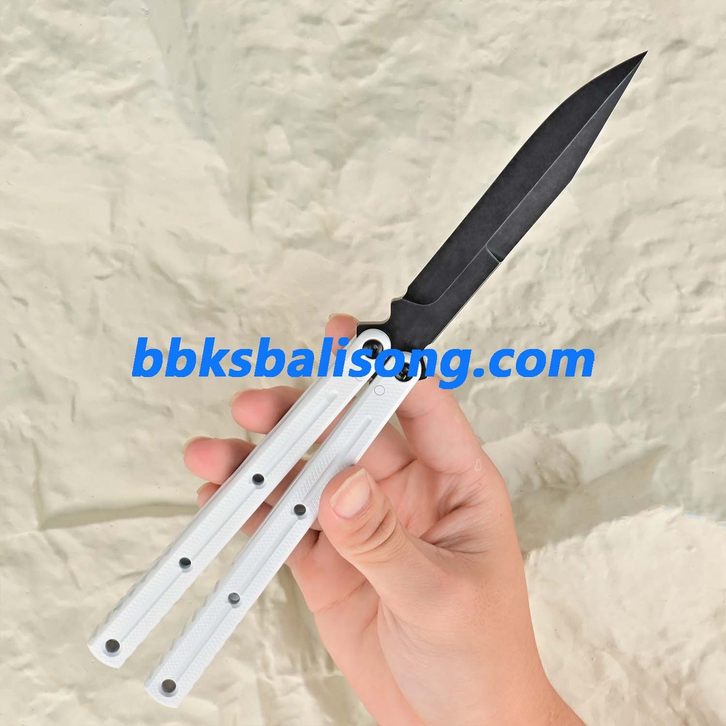 Titus Kraken V3 Balisong Clone Sapphire Blade 7075 Channel Handle