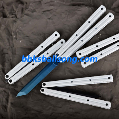 Titus Kraken V3 Balisong Clone Sapphire Blade 7075 Channel Handle