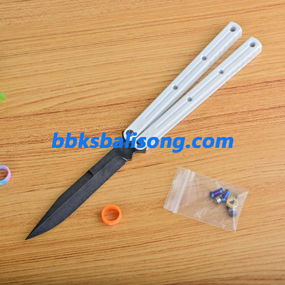 Titus Kraken V3 Balisong Clone Sapphire Blade 7075 Channel Handle