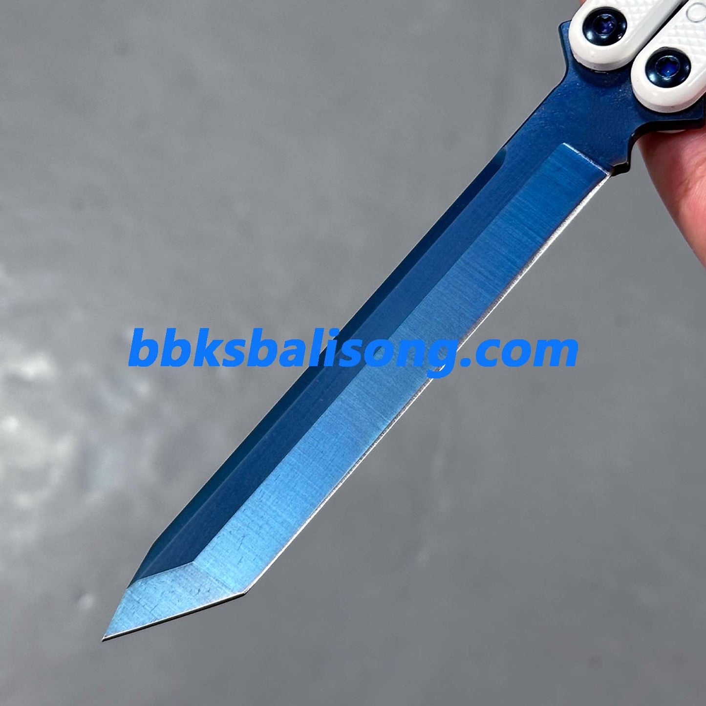 Titus Kraken V3 Balisong Clone Sapphire Blade 7075 Channel Handle