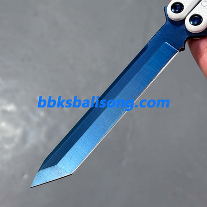 Titus Kraken V3 Balisong Clone Sapphire Blade 7075 Channel Handle