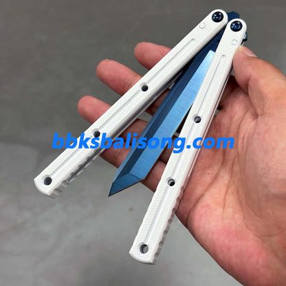 Titus Kraken V3 Balisong Clone Sapphire Blade 7075 Channel Handle