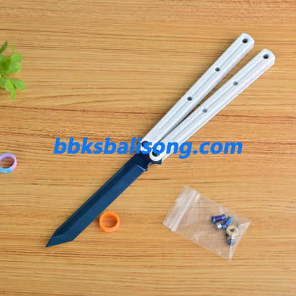 Titus Kraken V3 Balisong Clone Sapphire Blade 7075 Channel Handle