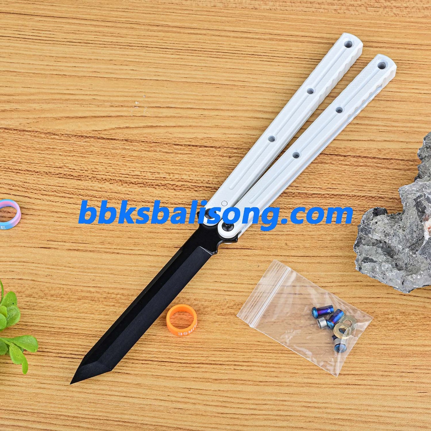 Titus Kraken V3 Balisong Clone Sapphire Blade 7075 Channel Handle