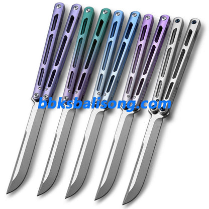 Titus Tsunami V4 Clone Balisong Trainer 7075 Aluminum Handle Bushing System