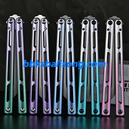 Titus Tsunami V4 Clone Balisong Trainer 7075 Aluminum Handle Bushing System