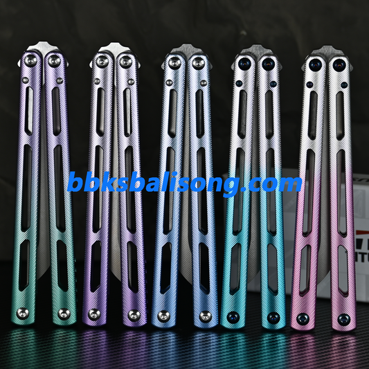 Titus Tsunami V4 Clone Balisong Trainer 7075 Aluminum Handle Bushing System