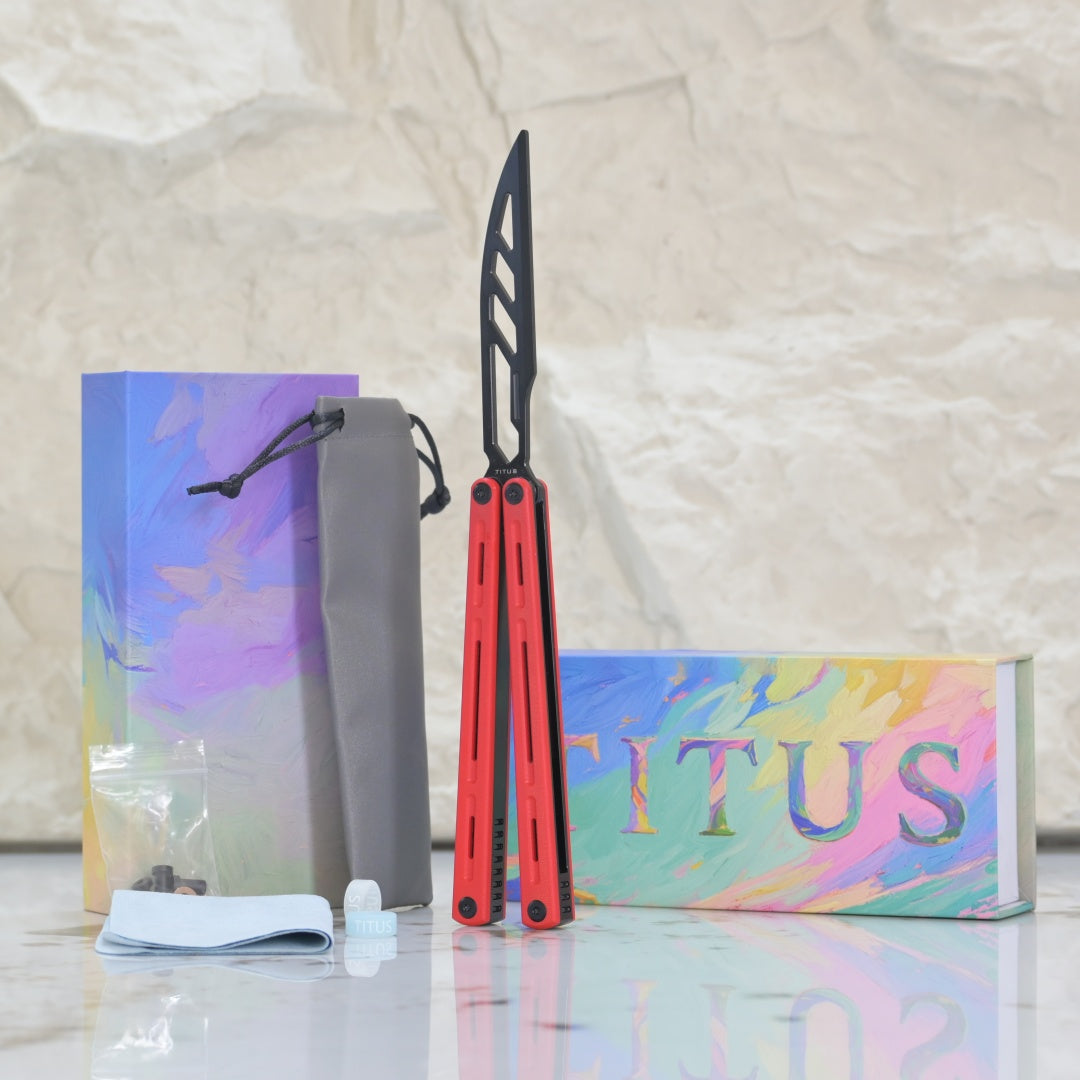 Titus Egrets Original Balisong Trainer G10+7075 Aluminum Handle