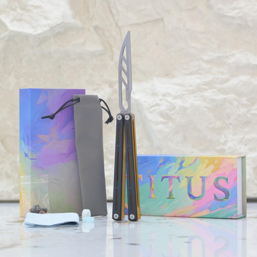 Titus Egrets Original Balisong Trainer G10+7075 Aluminum Handle