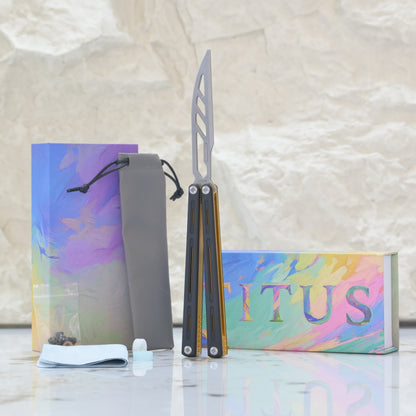 Titus Egrets Original Balisong Trainer G10+7075 Aluminum Handle