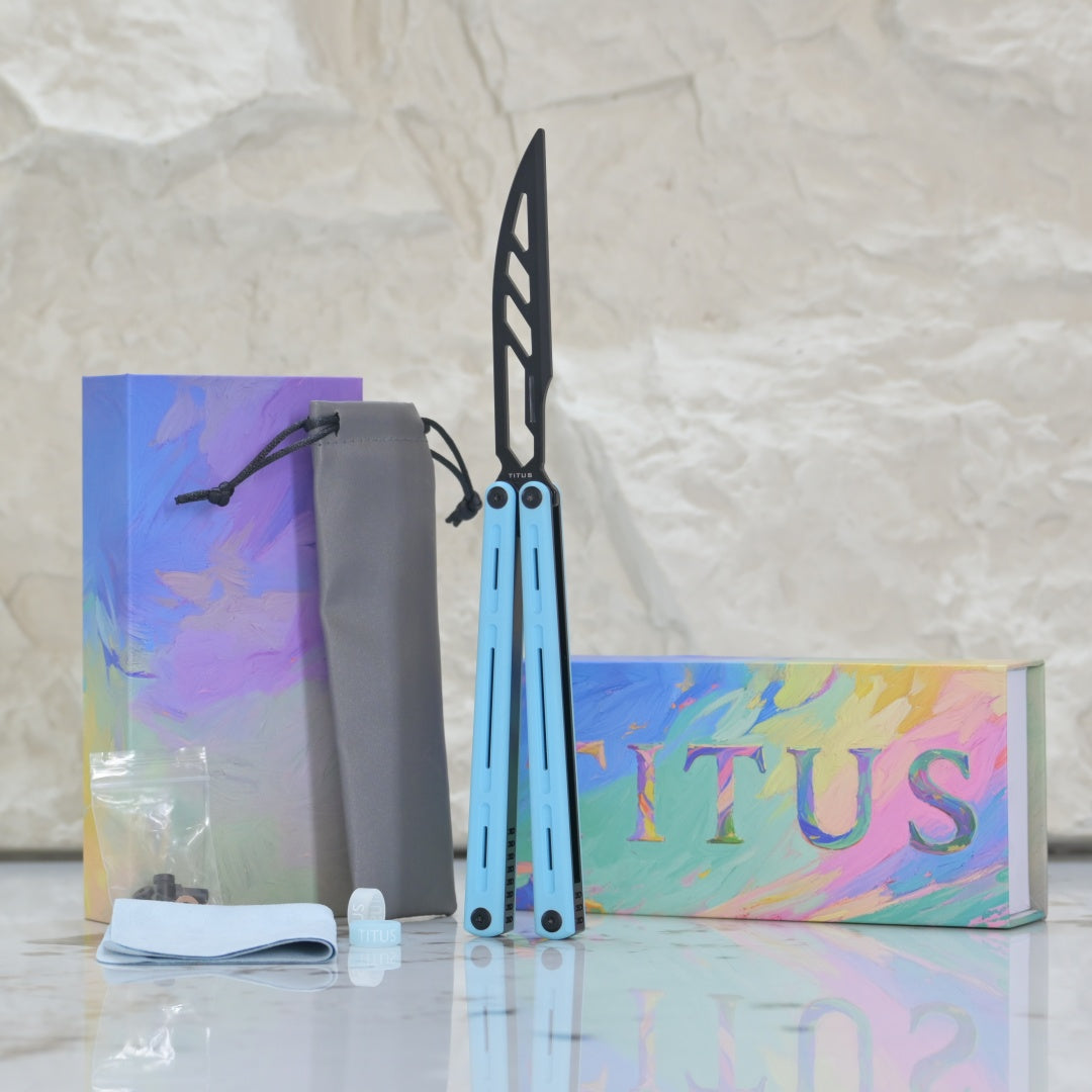 Titus Egrets Original Balisong Trainer G10+7075 Aluminum Handle