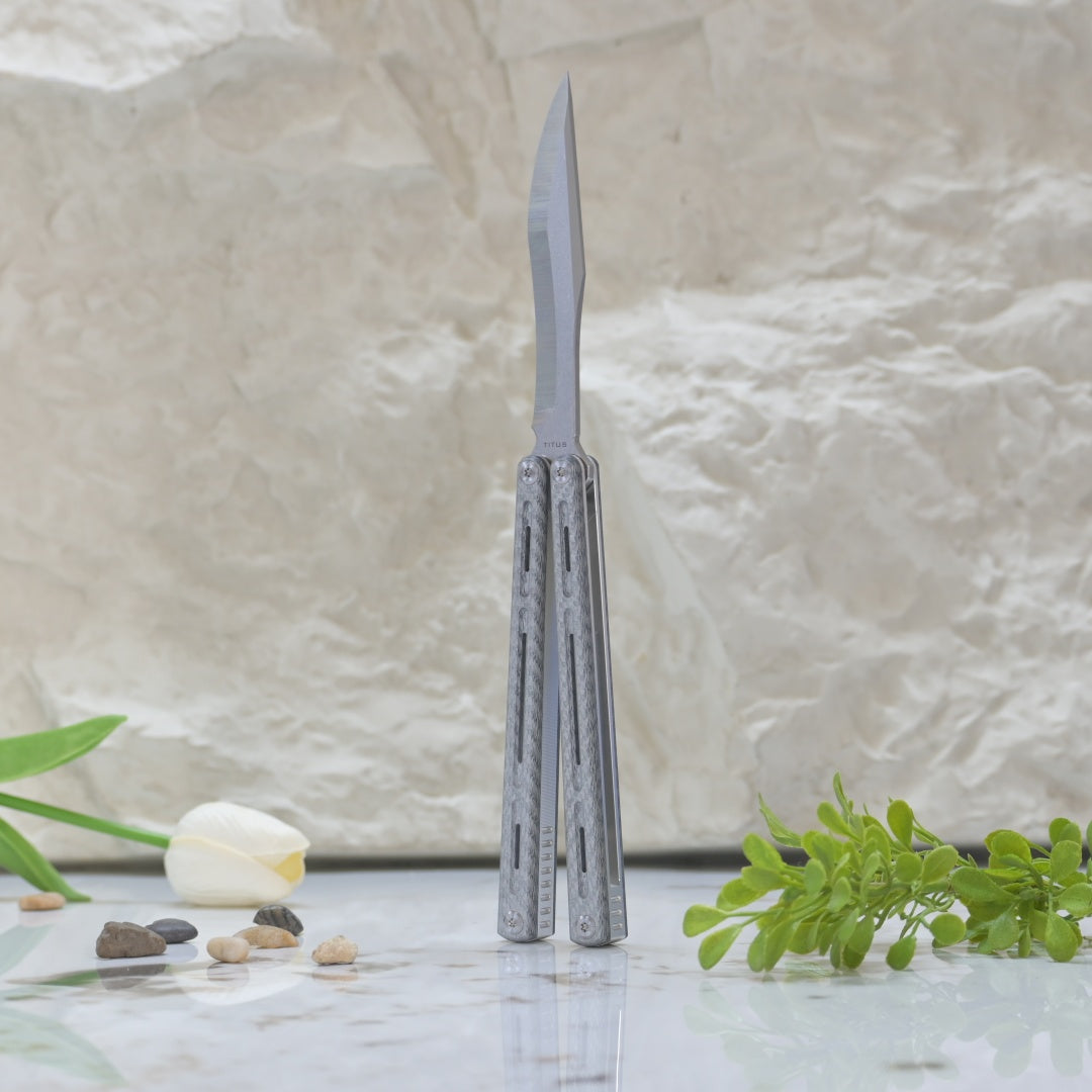 Titus Egrets Original Balisong Live Blade G10+7075 Aluminum Handle