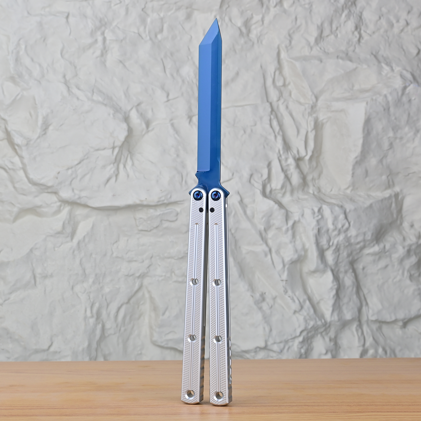 Titus Kraken V3 Balisong Clone 7075 Aluminum False Edge Blade